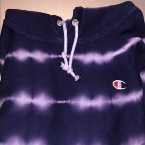 Purple TieDye Hoodie- Champion